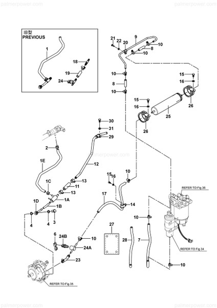 Order YANMAR 120650-55630 Hose, Fuel Return