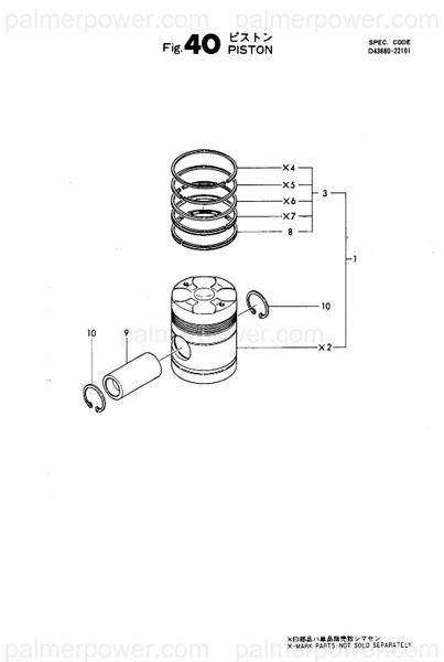 Order YANMAR 22252-000580 Ring,  58