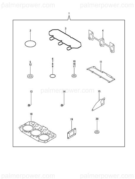 Order YANMAR 119515-11330 Gasket, Bonnet Cover