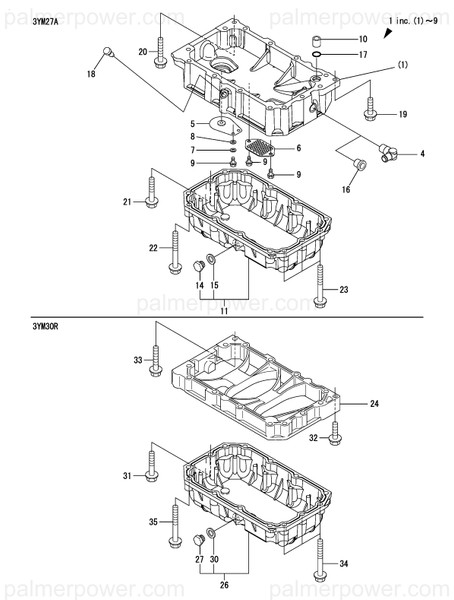 Order YANMAR 119717-01720 Spacer, Oil Pan