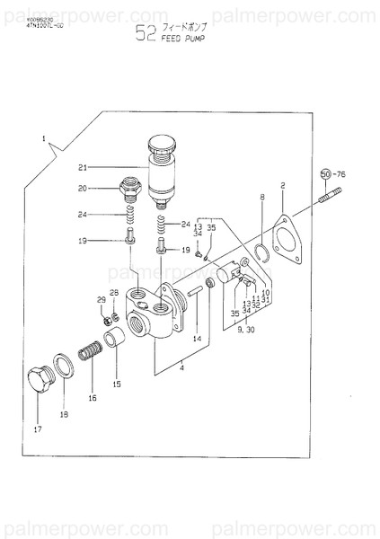 Order YANMAR 124410-51861 Gasket, Feed Pump