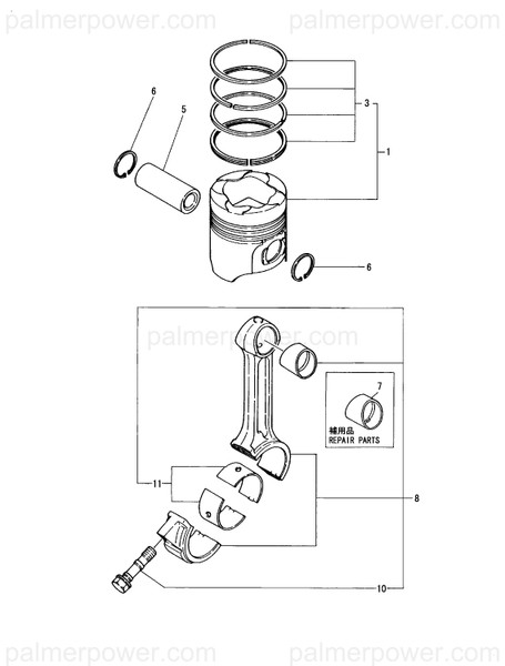 Order YANMAR 127687-23910 Metal, Piston Pin
