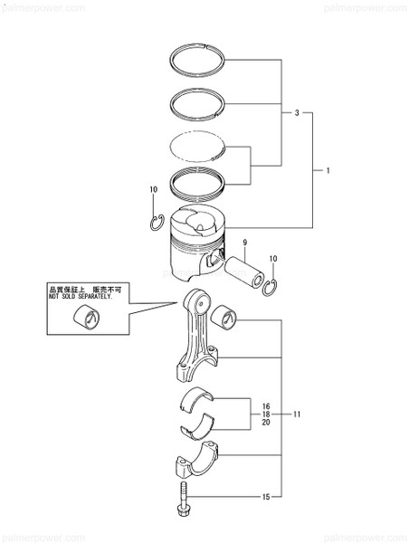 Order YANMAR 119173-22300 Pin, Piston
