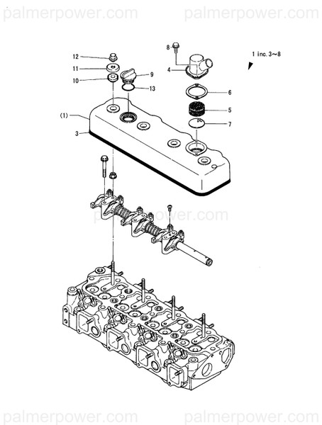 Order YANMAR 124411-11310 Gasket, Bonnet Cover