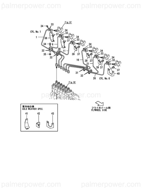 Order YANMAR 126613-59950 Pipe, Injection No.5