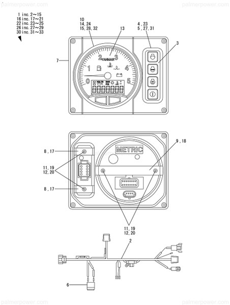 Order YANMAR 164100-53910 Bezel, Gauge 5 Ch Md