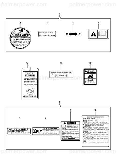 Order YANMAR 128990-07270 Label, Pressure Cap
