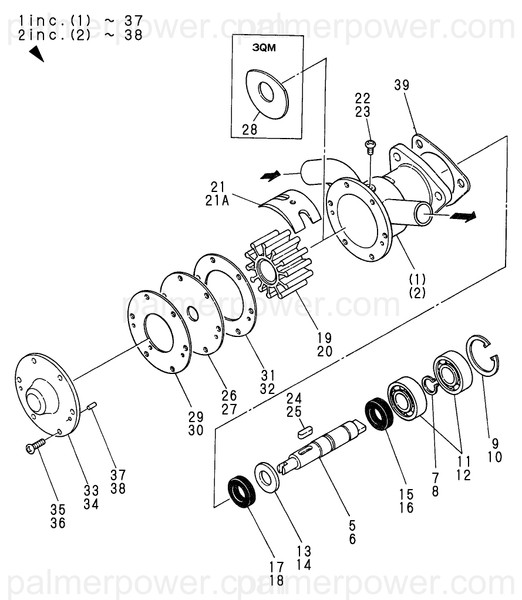 Order YANMAR 124772-42130 Shaft, Water Pump