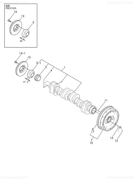 Order YANMAR 126613-21100 (Use 126677-21100-C) Crankshaft Assy