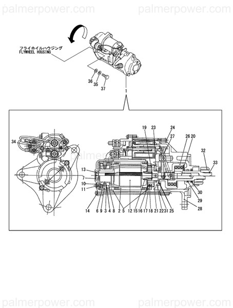 Order YANMAR 126650-77031 Starter, 6Kw