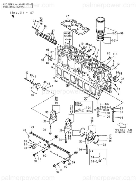 Order YANMAR 126652-02320 Main Bearing