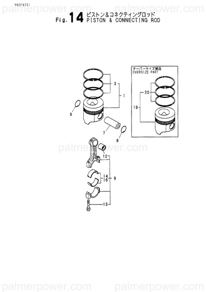 Order YANMAR 129270-22000 Piston W/Rings