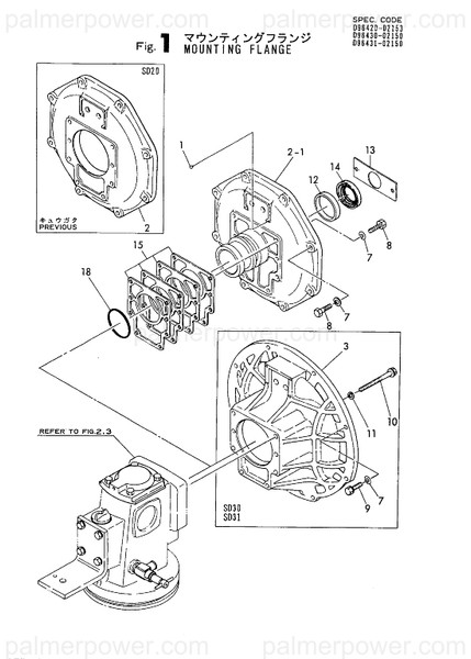 Order YANMAR 196430-02110 Flange, Mounting