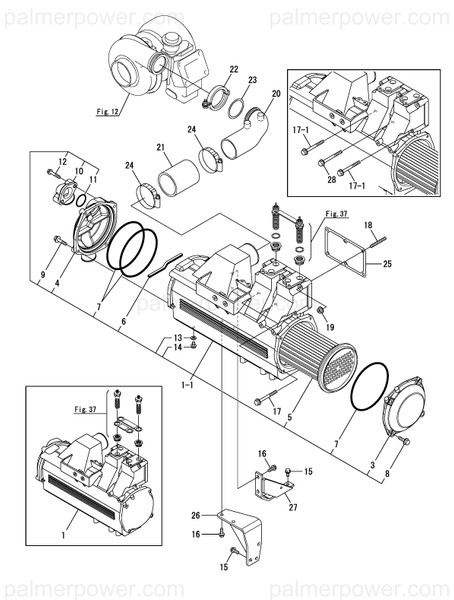 Order YANMAR 719579-18100 Intercooler 24V Assy