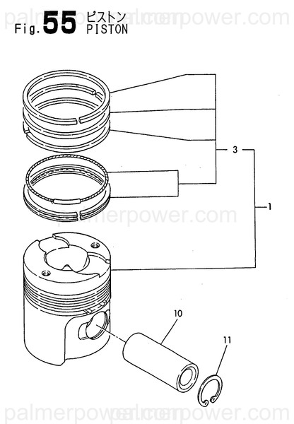 Order YANMAR 726650-22724 Piston W/Rings