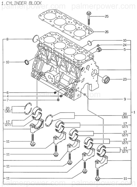 Order YANMAR 729619-01560 Block Assy, Cylinder