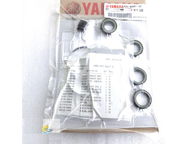 Order YAMAHA 63V-W0001-23-00  Lower Unit Seal Kit 9.9F - 15F 2-Stroke Outboard - 63V-W0001-22