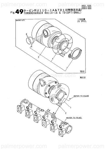 Order YANMAR 126616-18010 Turbine Assy