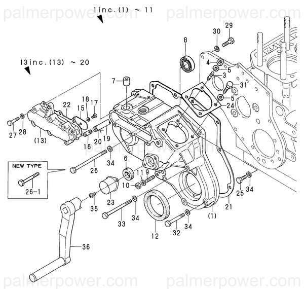 Order YANMAR 724070-01610 Case Assy, Gear