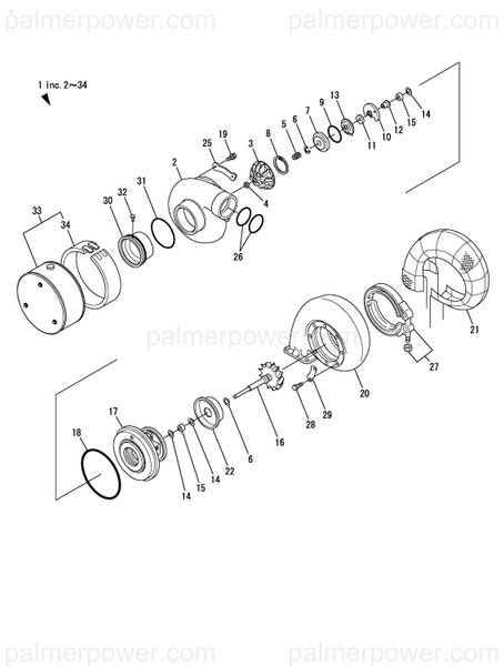 Order YANMAR 148645-18010 Turbine Assy