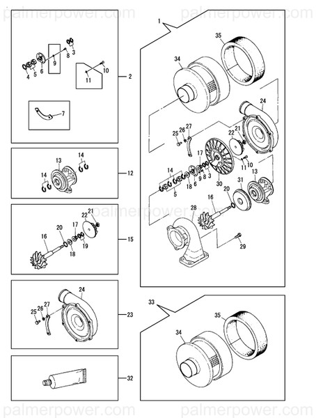 Order YANMAR 124401-18000 Turbine, Rhb6