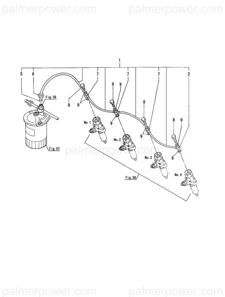 Order YANMAR 124400-59440 Pipe, Fuel Return