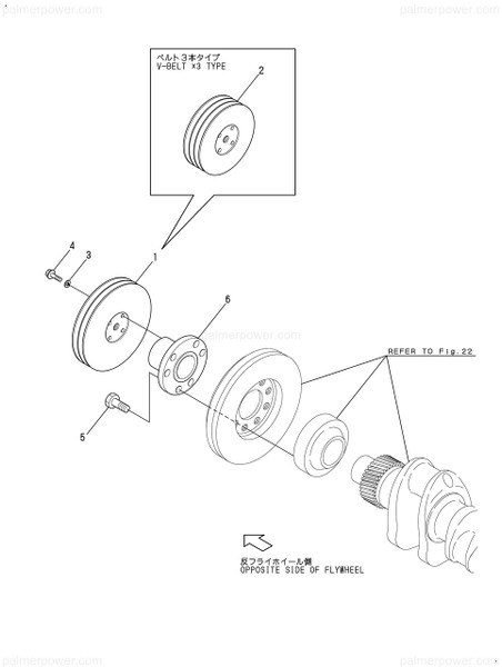 Order YANMAR 45220-553020 V-Pulley, P250Xbx2