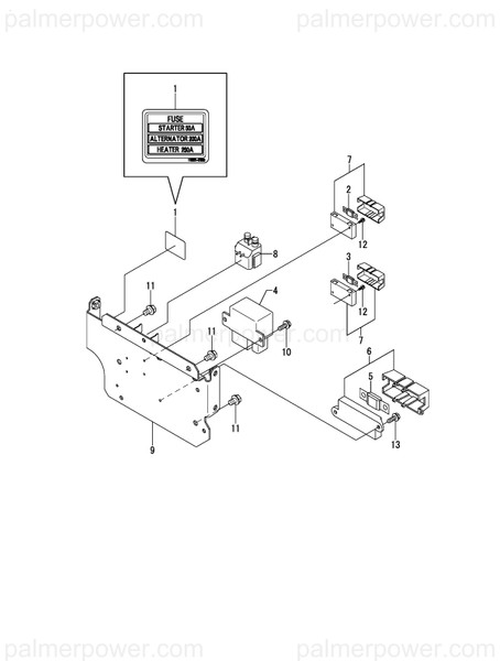 Order YANMAR 119581-07820 Label, Fuse