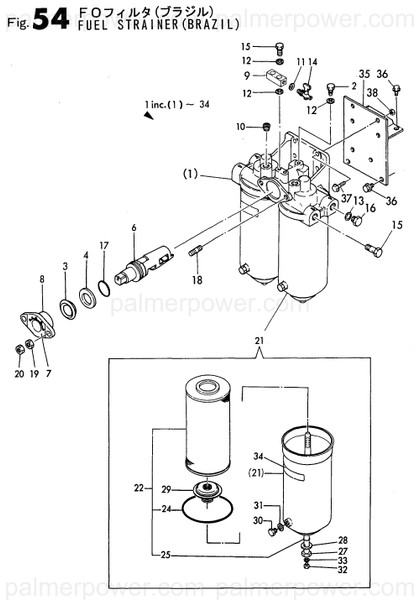 Order YANMAR 748619-55520 Strainer Assy, Fuel