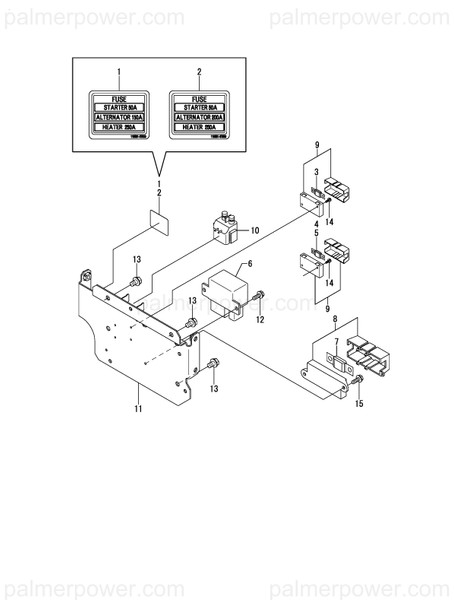 Order YANMAR 119581-07800 Label, Fuse