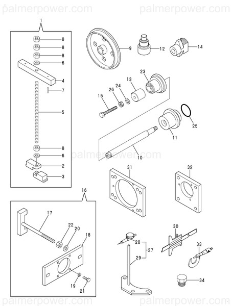 Order YANMAR 196340-92590 Tool Set, Disassy Up