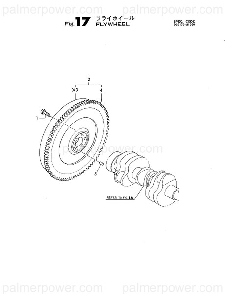 Order YANMAR 129170-21590 Flywheel Assy