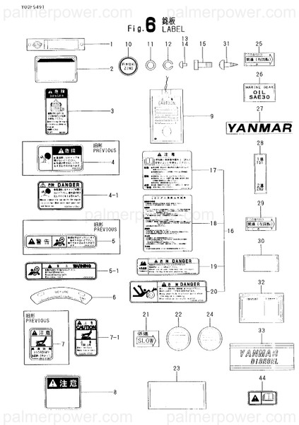 Order YANMAR 127419-07190 Label, Adjust