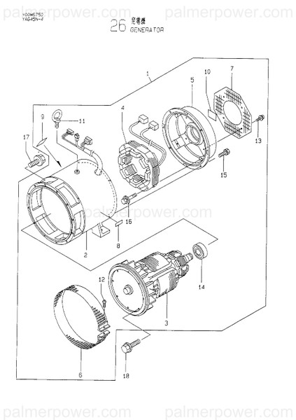 Order YANMAR XGA128111D2 Stator