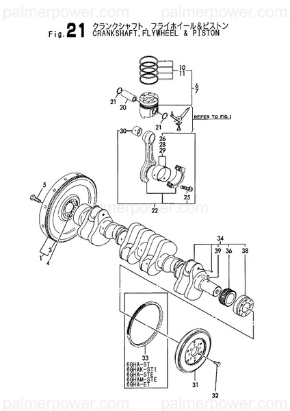 Order YANMAR 128627-21390 Flywheel Assy