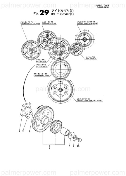 Order YANMAR 148616-14901 Gear Assy, Idle