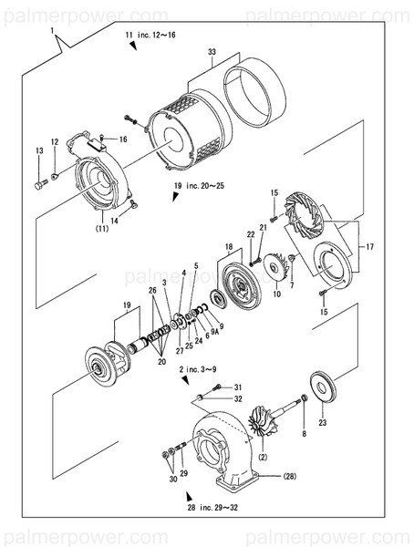 Order YANMAR 126618-18010 Turbine Assy