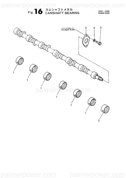 Order YANMAR 126650-02420 Metal, Camshaft