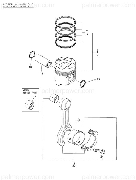 Order YANMAR 728628-22722-A Piston Assy