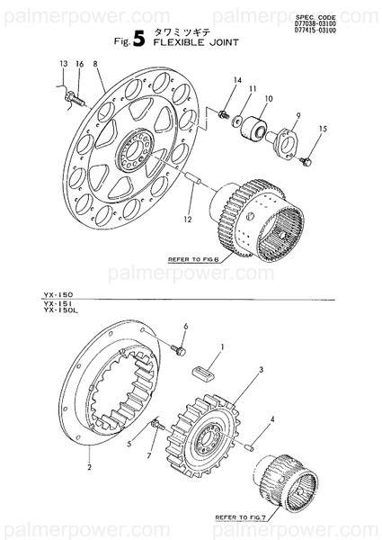 Order YANMAR 177415-03050 Flange, Rubber Block