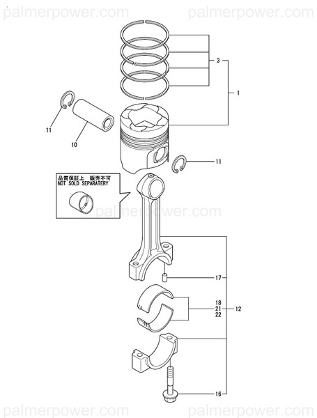 Order YANMAR 127881-22300 Pin, Piston