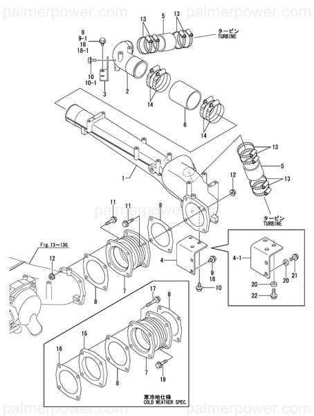 Order YANMAR 126677-18161 Support,Duct T/C Out