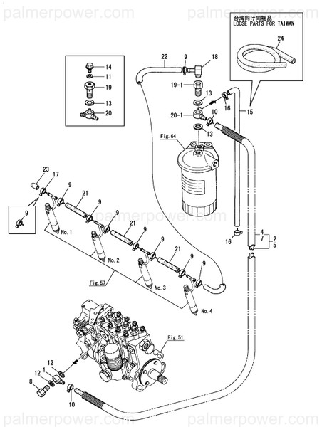 Order YANMAR 119187-59540 Pipe Assy, Return