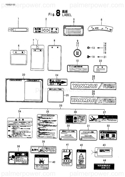 Order YANMAR 148634-07300 Label