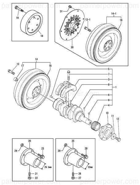 Order YANMAR 124250-21501 Bolt, Flywheel