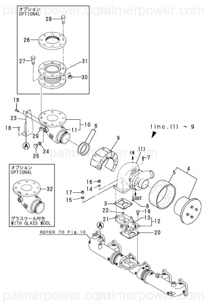 Order YANMAR 127653-18300 Bend, Turbine Outlet
