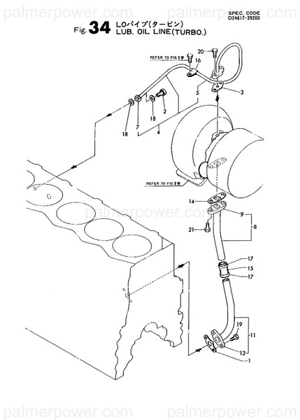 Order YANMAR 124617-39450 Pipe, Oil