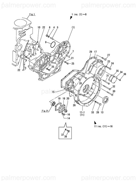 Order YANMAR 727419-01620 Cover Assy,Gear Case