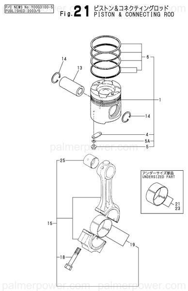 Order YANMAR 148633-23261 Bearing, Crankpin