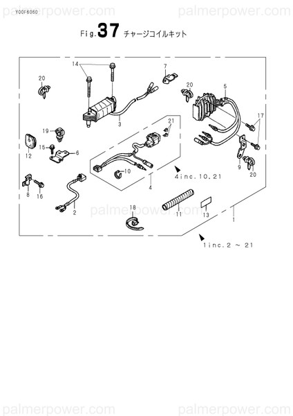 Order YANMAR 182001-60900 Cable(33C-14Ft)